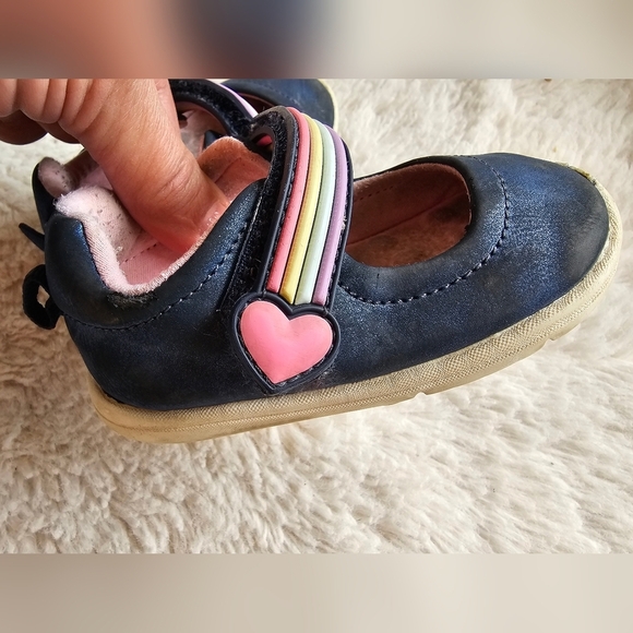 Carters Every Step 4 Crawl To Walk Navy Blue And Pink Shoes - Picture 1 of 9